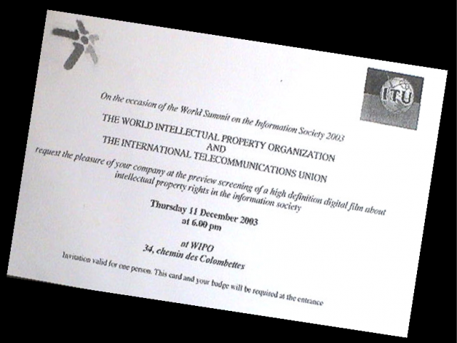 Invitation to Screening at WIPO